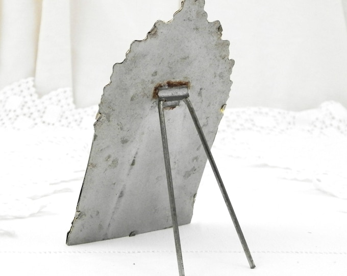 Antique French Gothic Style Silver and Gold Plated Picture Mount, Victorian Free Standing Picture Frame from France, Brocante Home Interior