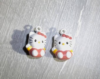 set of charms 2grelots kitten