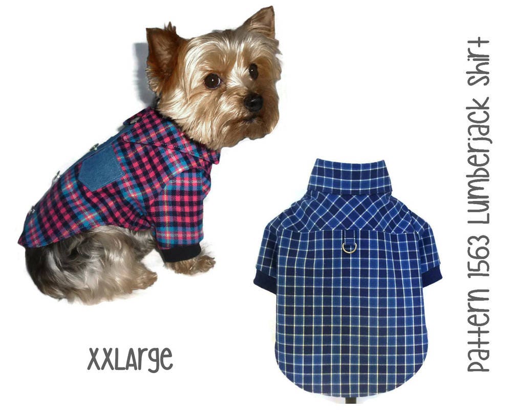 Lumberjack Dog Shirt Pattern 1563 XXLarge Dog Clothes