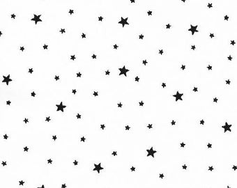 Coupon Tissu Première étoile coloris Chantilly Blanc&Noir 45cm x 50cm