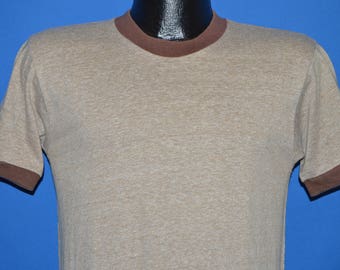 70s Brown Blank Ringer t-shirt Small