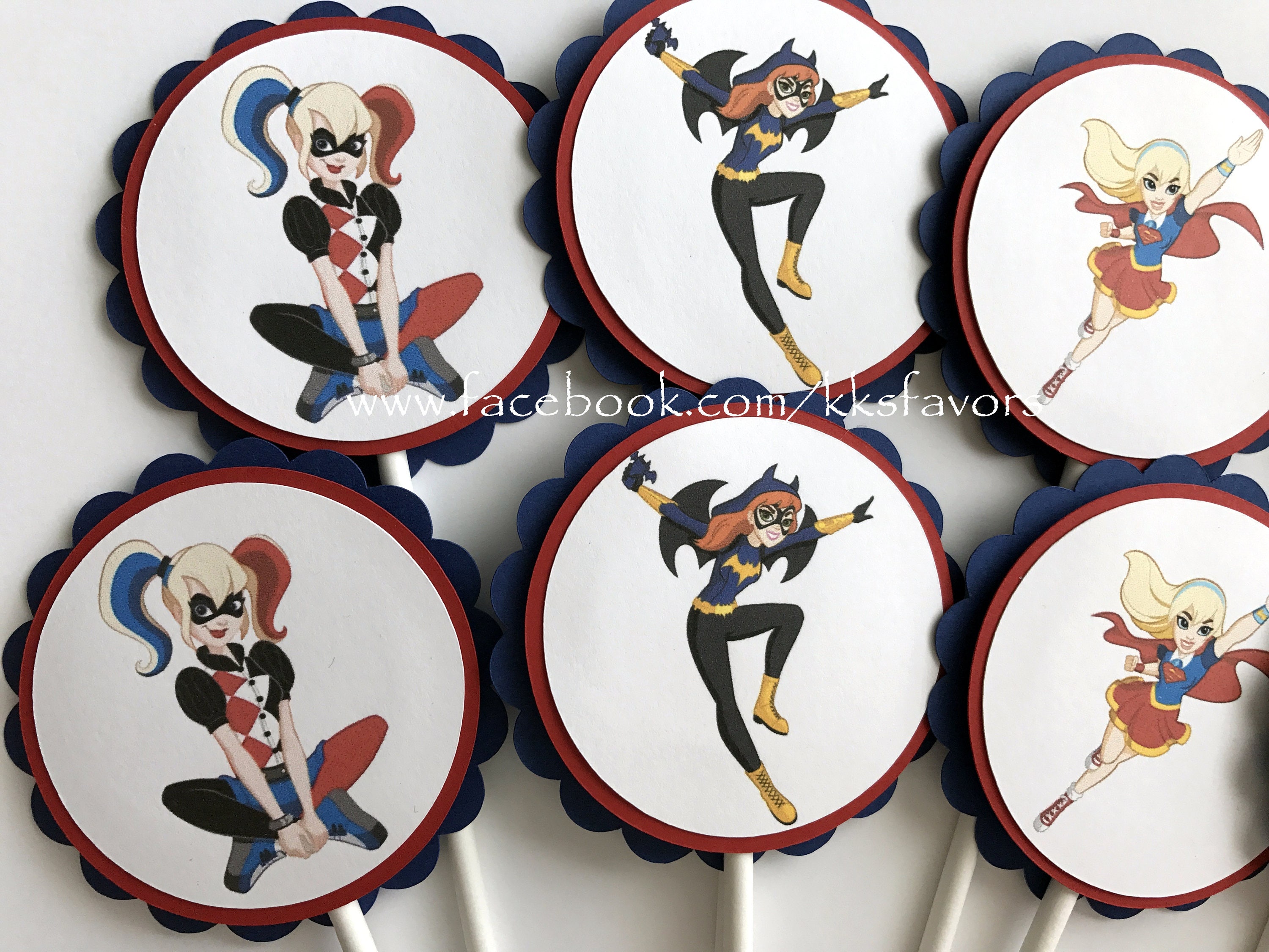 DC Superhero Girls Cupcake Toppers / Harley Quinn Cupcake