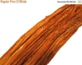 SALE 1 oz Mulberry Silk roving, hand dyed , color Saffron