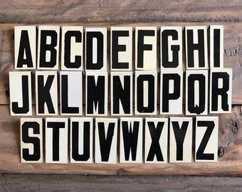 Vintage Sign Letters / Vintage Unitype / Vintage Alphabet / Metal Sign Letters / Black And White / Church Bulletin Board / Vintage Numbers