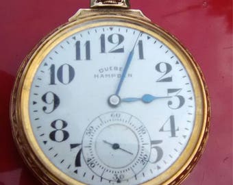 Vintage pocket watch, DUEBEN HAMPDEN, antique pocket watch.