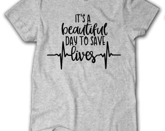 grey's anatomy it's a beautiful day to save lives shirt