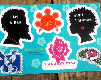 Black Pride Art Sticker, Stickers, African American Art, Black Woman, Vinyl Sticker, Die Cut Sticker, Black lives Matter, Sticker Sheet