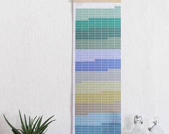 ON SALE Wall calendar 2017 Planner 2017 pastel aqua turquoise nature English-German printed on both sides