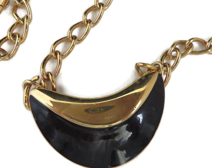 Vintage Necklace, Monet Pendant Necklace, Chain Link Necklace, Vintage Jewellery, Signed Monet Classic Necklace Gift for Her