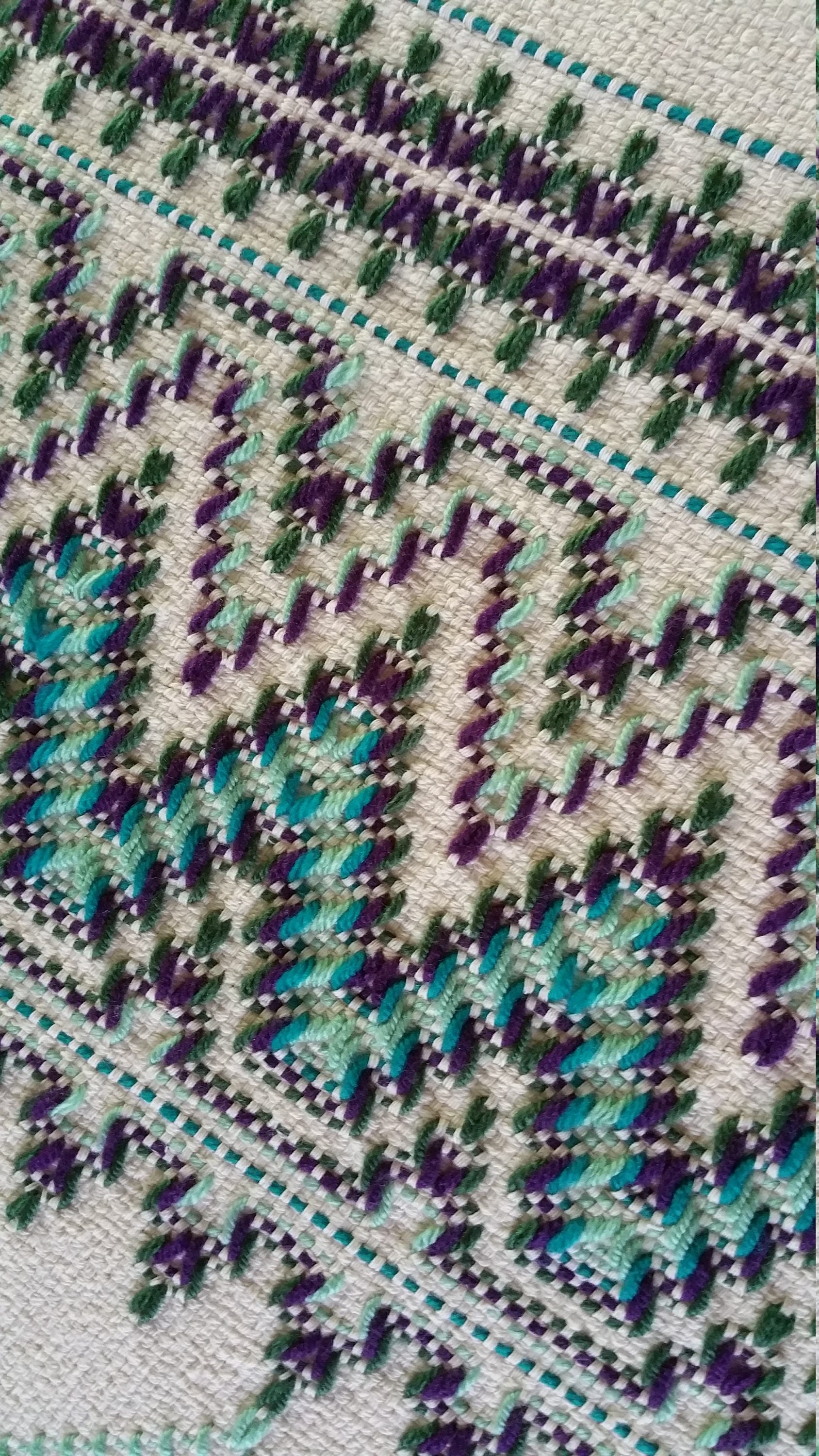 Swedish Weaving Huck Weaving Monks Cloth Lap Throw / Blanket