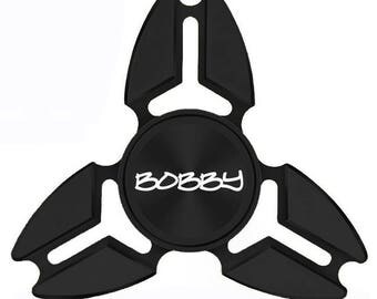 Custom Engraved Personalized Fidget Spinner Tri-Spinner Aluminum Metal