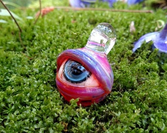 Bloodshot Eye Glass Pendant