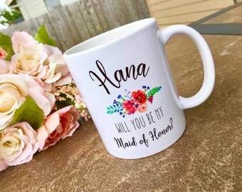 maid of honor mug / maid of honor gift / matron / personalized mug / bridesmaid mug / bridesmaid gift / bridal party gift / wedding
