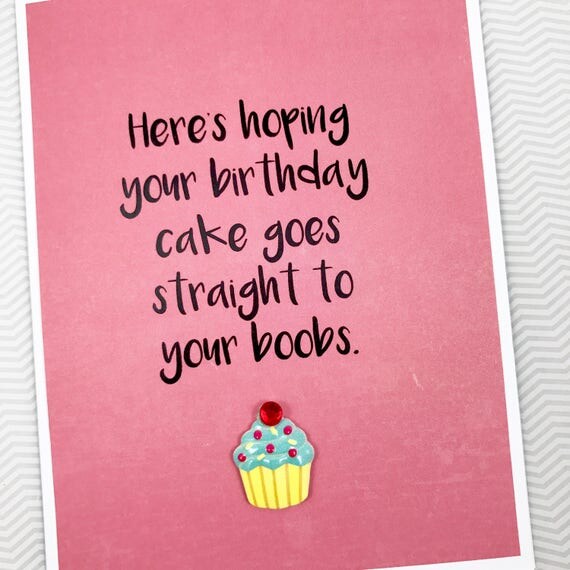 Cake to your Boobs birthday card