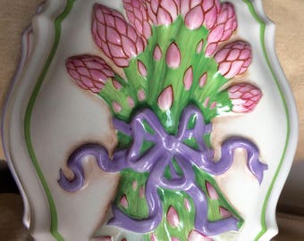 SALE Mold Ceramic Le Cordon Bleu 1986 Asparagus Bouquet The Franklin Mont Series 1986 Gelatin Mold Wall Decor Kitschy Pristine