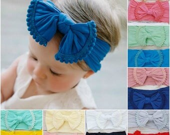 Nylon Baby Headband,Baby Headbands,Newborn Headband,Nylon Headband,Baby Girl Headbands,Hair Bows,Infant Toddler Headbands,Baby Bows,Pink Bow