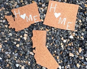 custom state cut out | cork board | office | home decor | state decor