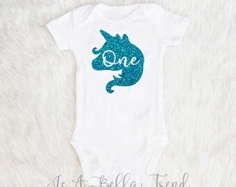 One Unicorn Birthday Outfit, Unicorn First Birthday Outfit, Birthday Girl Shirt, 1st Unicorn Birthday 1st Birthday Outfit One Year Old Baby