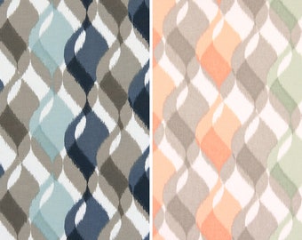 Abstract Curtains - Premier Prints Finley Collection - Wave Pattern - Lined Curtain Panels - Blackout Curtains - Made to Order in 14 Sizes