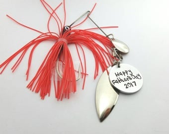 Father's day lure, personalized hand stamped fishing lure, gift for dad, personalized lure, fishing hook
