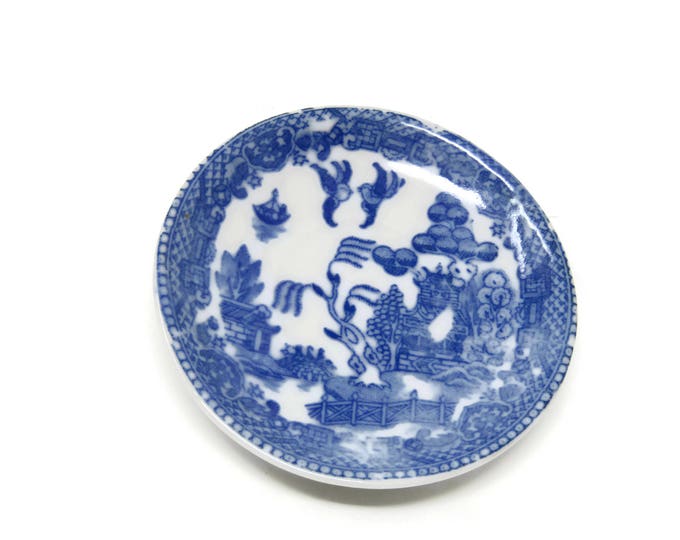 Occupied Japan Blue Transferware, Flo Blue, Ironstone Child's Toy Saucers / Made in Japan Blue Willow Toy Saucer or Plate
