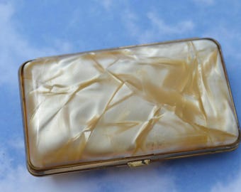 Vintage Mini Cocktail Cigarette Case Lucite and Metal Ladies Evening Purse Item Handbag Trinket Holder Vintage Gift Collectible Tobacciana!