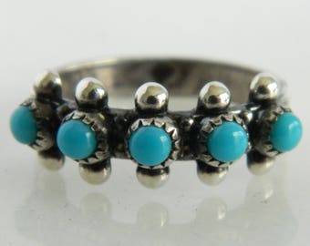 Vintage Sterling Silver Native American Turquoise Ring size 6