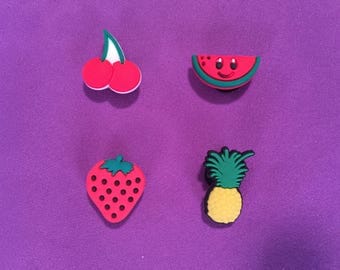4-pc Fruits Shoe Charms for Crocs, Silicone Bracelet Charms, Party Favors, Jibbitz
