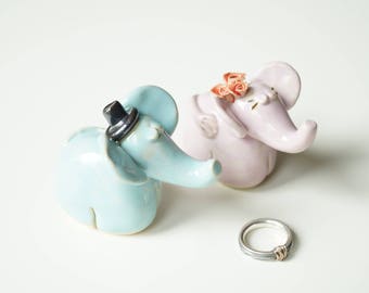 Elephant Cake Topper, Wedding Cake Topper, Elephant Couple Cake Topper by Her Moments