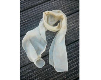 Silk belt naturally dyed lichen, multipurpose scarf natural dye eco-friendly, wear with low-necked dress, gift for mom grandma mother-in-law