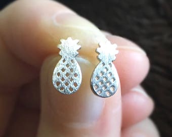 Pineapple studs kitsch fruit earrings tiny retro posts