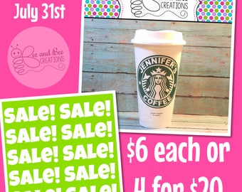Personalized Starbucks Cup / Reusuable Starbucks Cup / Personalized Travel Coffee Mug / Travel Mug SALE