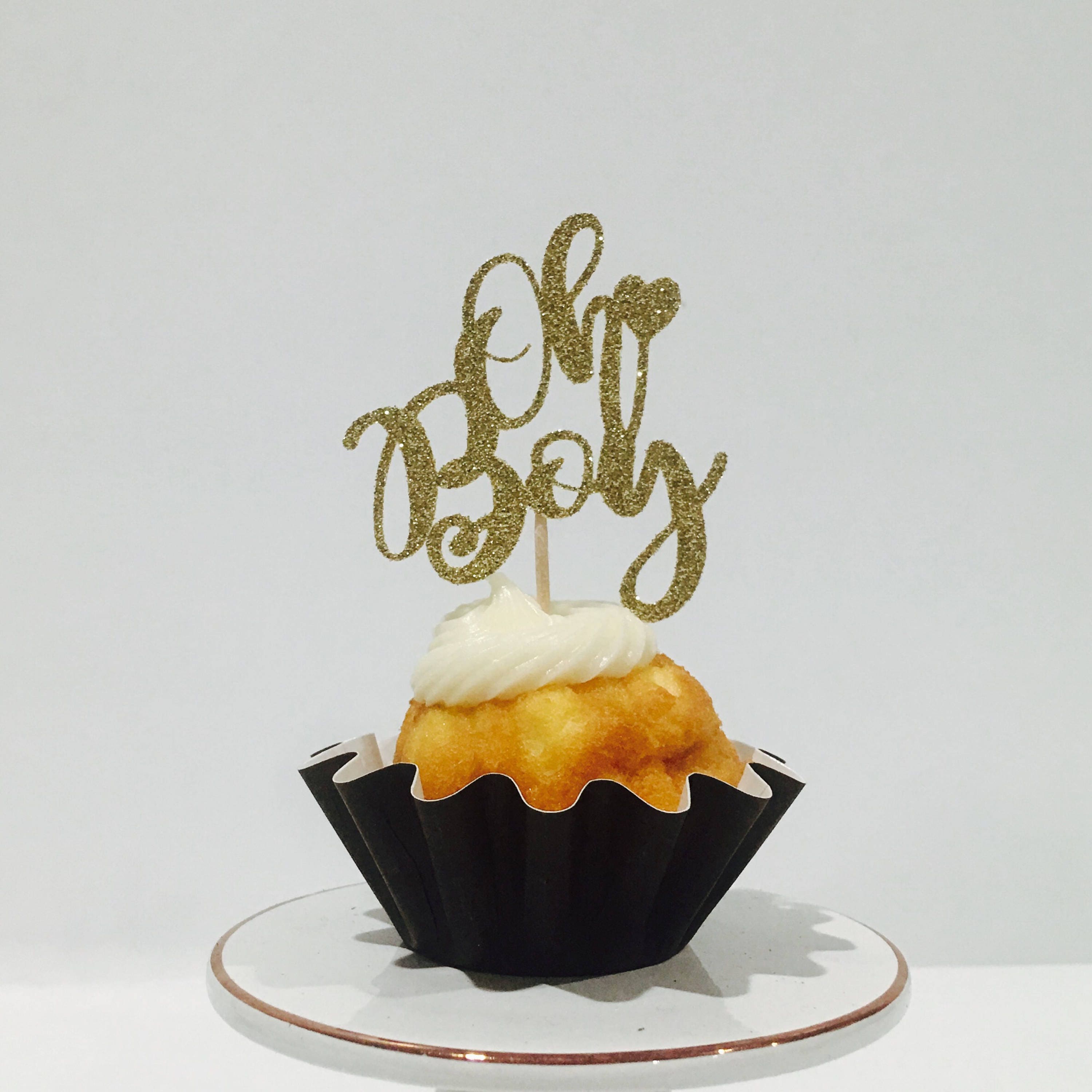 12ct Oh Boy Glitter cupcake topper oh boy cupcake topper