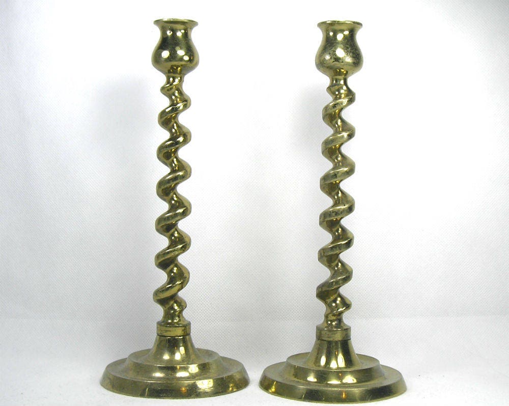 Barley Twist Candlesticks/Barley Twist Brass Candle