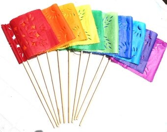 large papel picado flags, large mexican flags, rectangle papel picado flags, mexican party decor