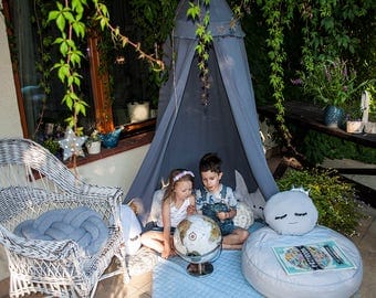 Canopy Grey, Tent canopy, Bed Canopy, Crib Canopy, kids canopy, Play room canopy