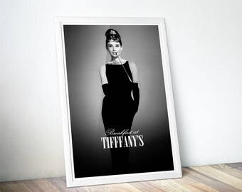 Audrey Hepburn Wall Art Print, Breakfast at Tiffanys Decor - Best Selling Items, Movie Poster, Most Sold Items, Dorm Prints, Gifts Under 10