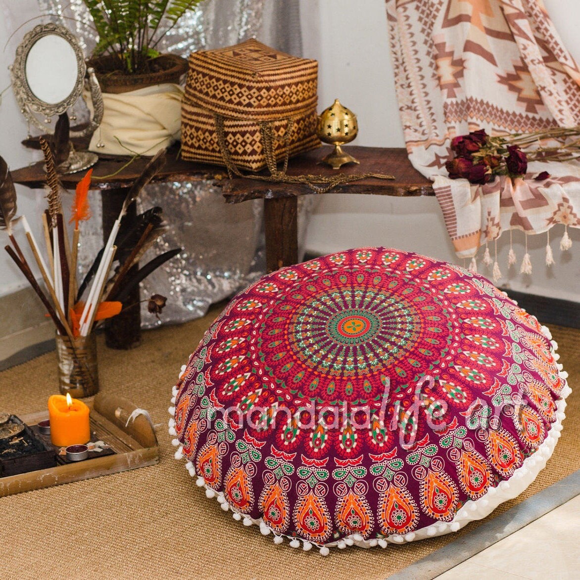 Poufs Floor Cushions Pouf Ottoman Meditation Cushion Pouffe