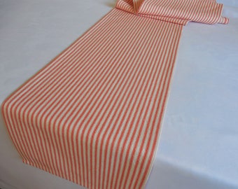 FALL Table runner ticking stripes table runner rustic fall table runner Thanksgiving table runner Thanksgiving decor fall table linens