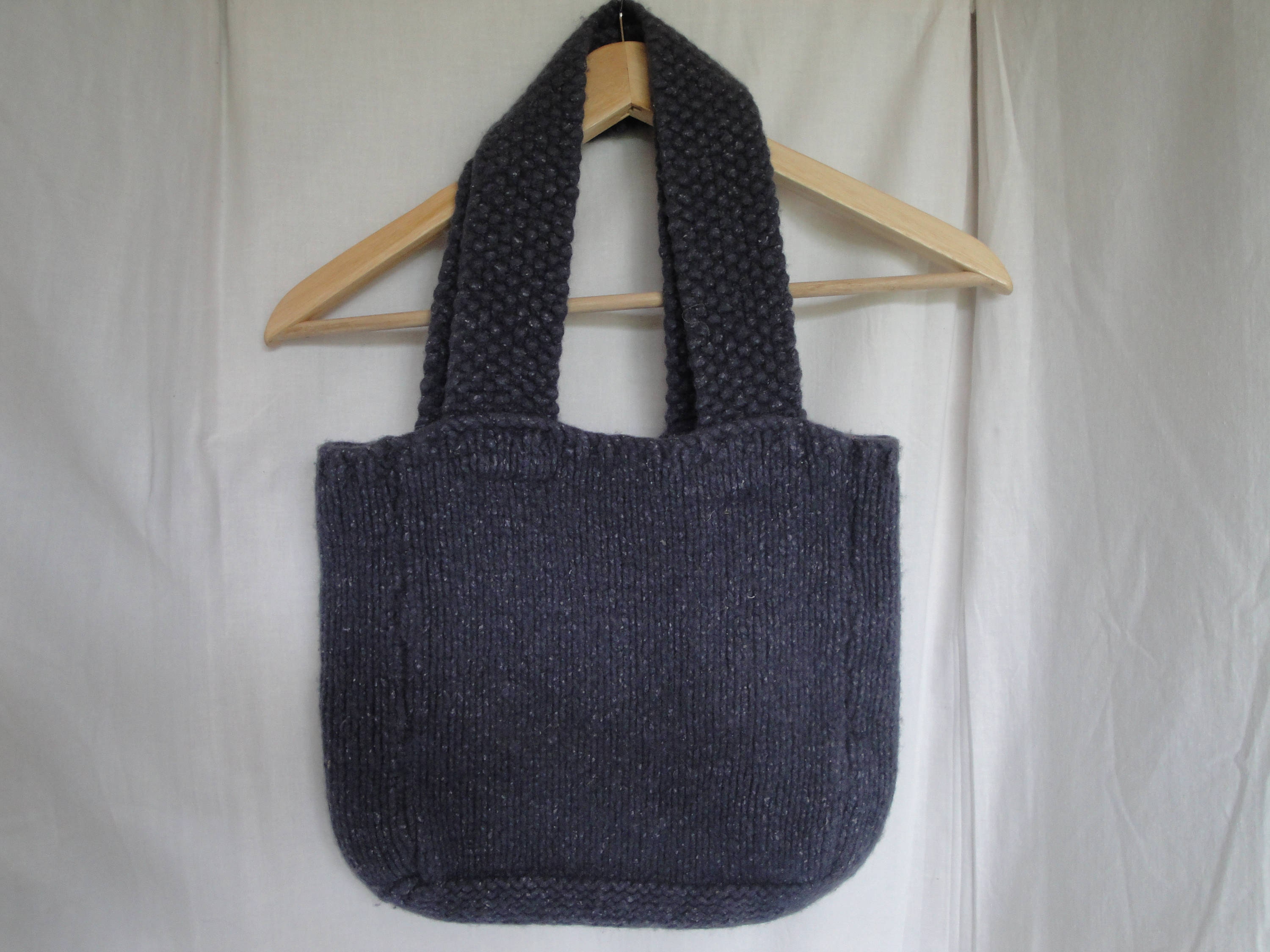 shopping bag felt shopper tote bag blue felt bag felt knit