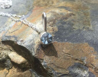 Sky Blue Topaz Sterling Silver Handcrafted Pendant