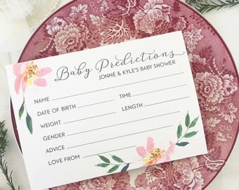Baby Shower Prediction Cards, Baby Prediction Card, Baby Shower Games, Baby Predictions, Baby Shower Boy, Baby Shower Girl, Baby Shower Card