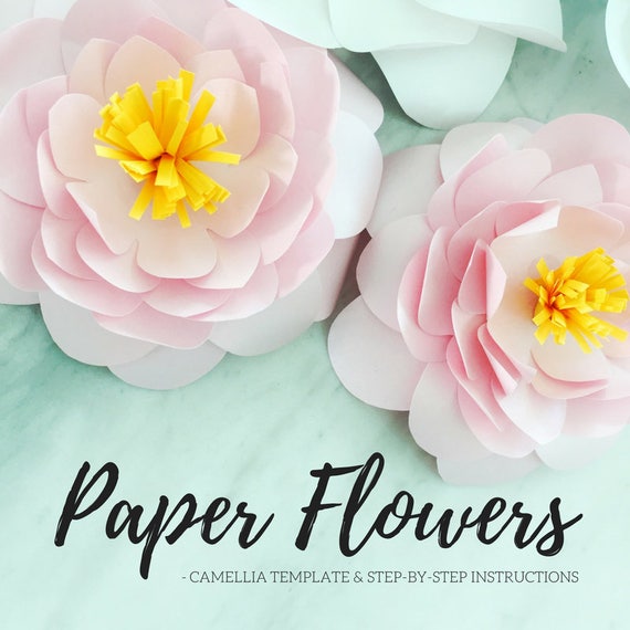 Paper Camellia Template Flower Template Paper Flower