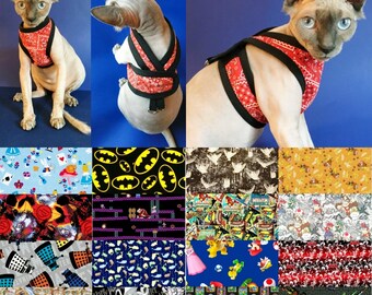 1 CHARACTER PREMIUM Cat HARNESS Your Choice / Walking Butterfly Vest /Ultra Light Design/ Comfortable Sphynx Cat Clothes and all breeds