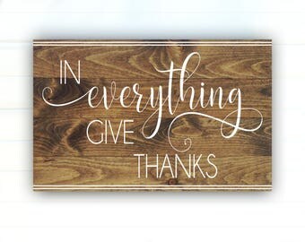 In Everything Give Thanks Wood Pallet Sign - Give Thanks Sign - Fall Sign - Autumn Sign - Wood Sign - Painted Wood Fall Decor