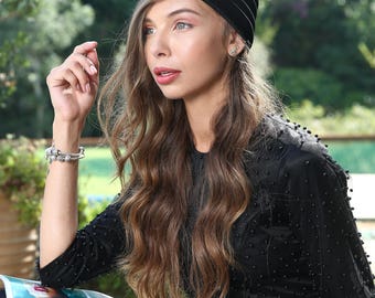 turban, black turban flower, full turban hat, turban headwrap, chemo cap, women's turban,boho turban, hijab turban, fashion turban