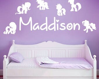 WD101092 | Personalised Name Girls Wall Art Sticker - My Little Pony, Ponies, Friendship is Magic