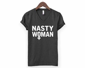 Nasty Woman Shirt | Feminist Shirt, The Future Is Female, Love Trumps Hate Shirt, Protest Shirt, Anti Trump, Unisex Vneck