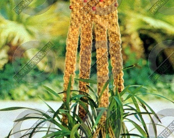 In FRENCH/EN FRANÇAIS: Modèle 70s vintage pour support/jardinière en macramé pdf téléchargeable