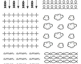 Bible Backgrounds - Clear Stamp for Bible Journaling, Faith Cards or Mixed Media. 6 different 2" x 2" backgrounds.